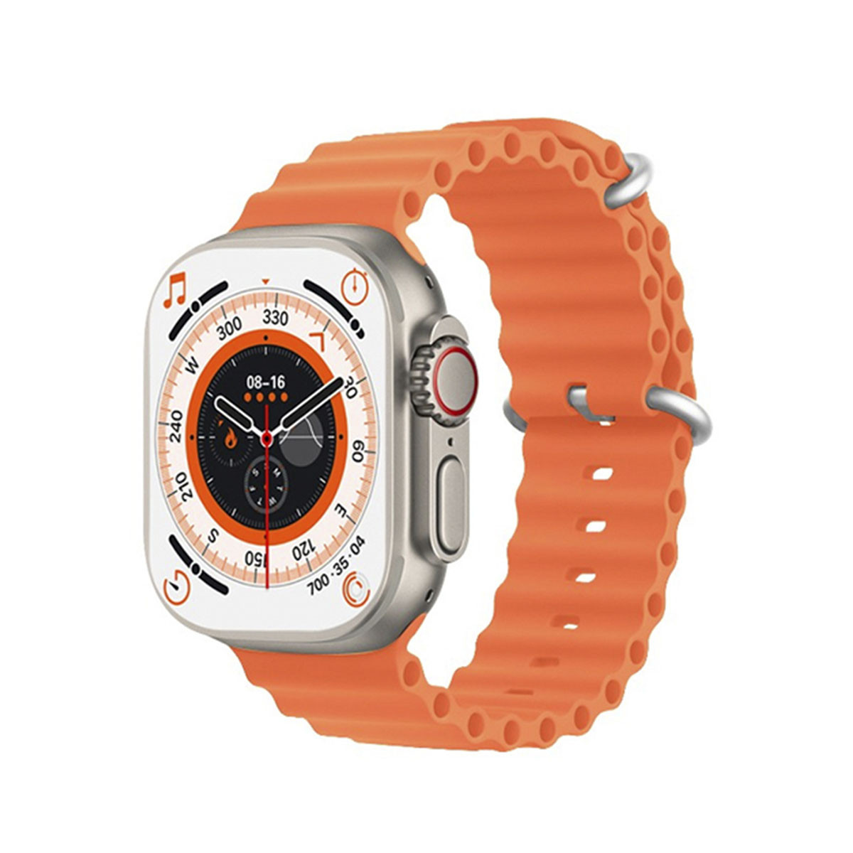 Newest T800 Ultra Smartwatch Series 8 With Wireless Charging- Orange Color