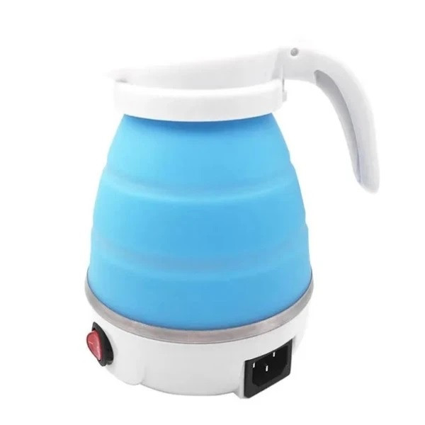 Foldable Travel Electric Kettle With Travel Adapter- Blue Color