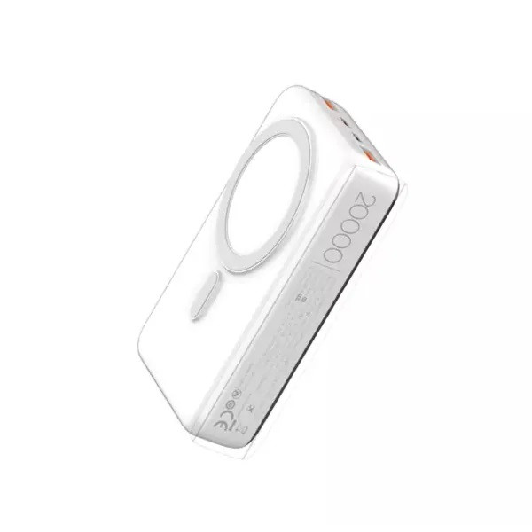 LDNIO PQ18 22.5W 20000mah Magnetic Wireless Power Bank – White Color