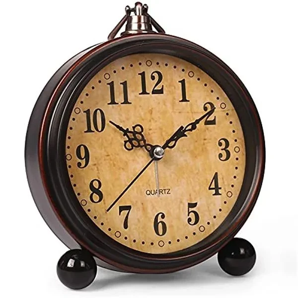 Retro Silent Non-Ticking Desktop Alarm Clock-Normal Number